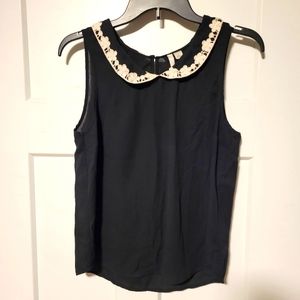 LC Lauren Conrad Black Sleeveless Blouse